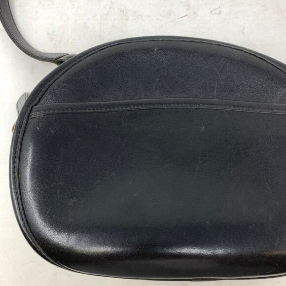 VTG 1980s Coach Chester Canteen Crossbody Bag Black Leather Purse Brass Hardware - Picture 3 of 9